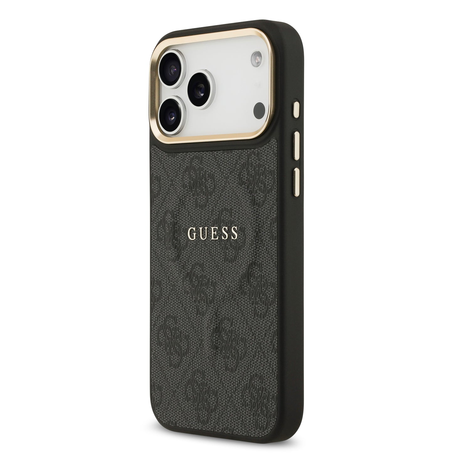 Funda Guess MagSafe de Piel Negra con Patrón 4G Classic para iPhone 17 Pro Max | Case Original de Lujo