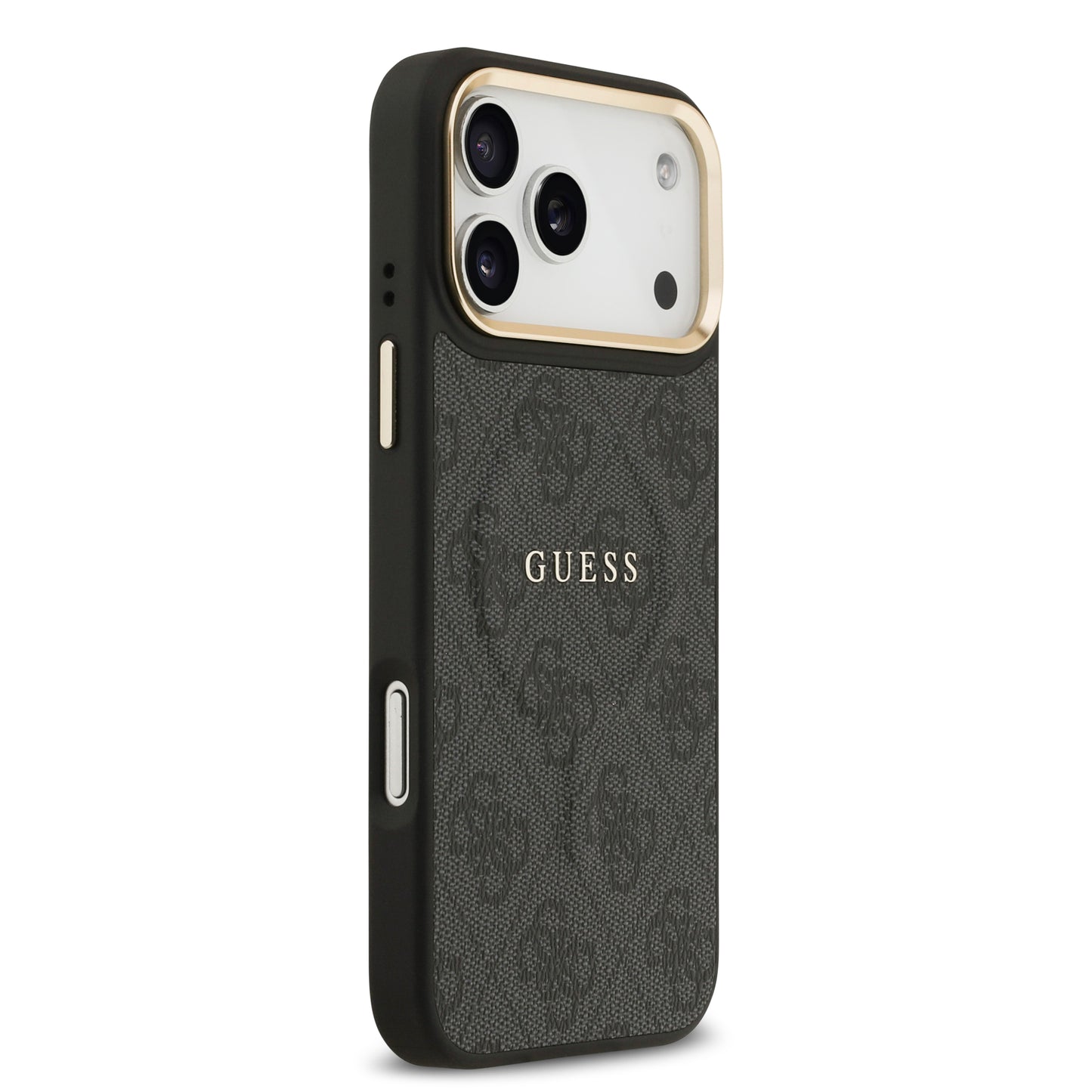 Funda Guess MagSafe de Piel Negra con Patrón 4G Classic para iPhone 17 Pro | Case Original de Lujo