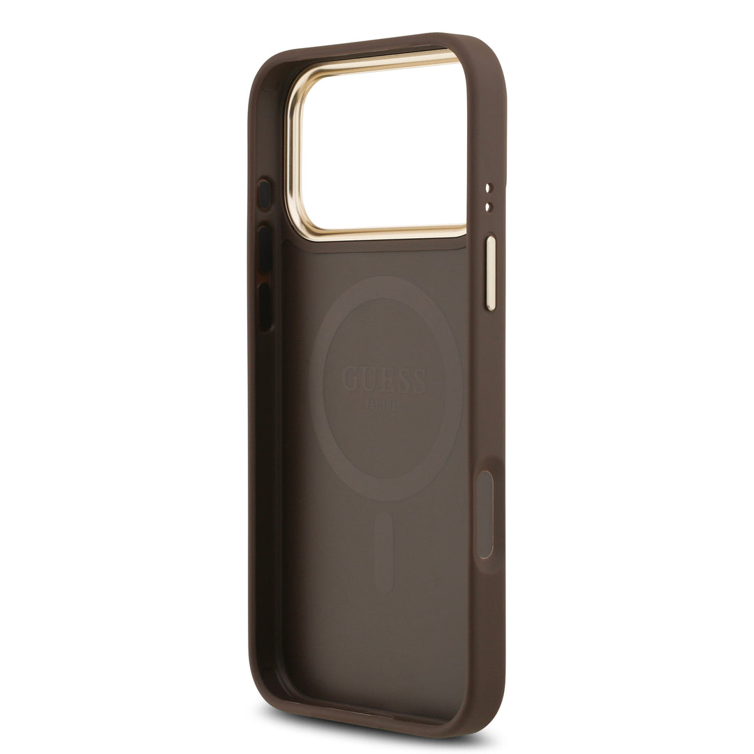 Funda Guess Original iPhone 17/18 Pro MagSafe Piel Café