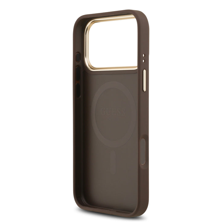 Funda Guess Original iPhone 17/18 Pro MagSafe Piel Café