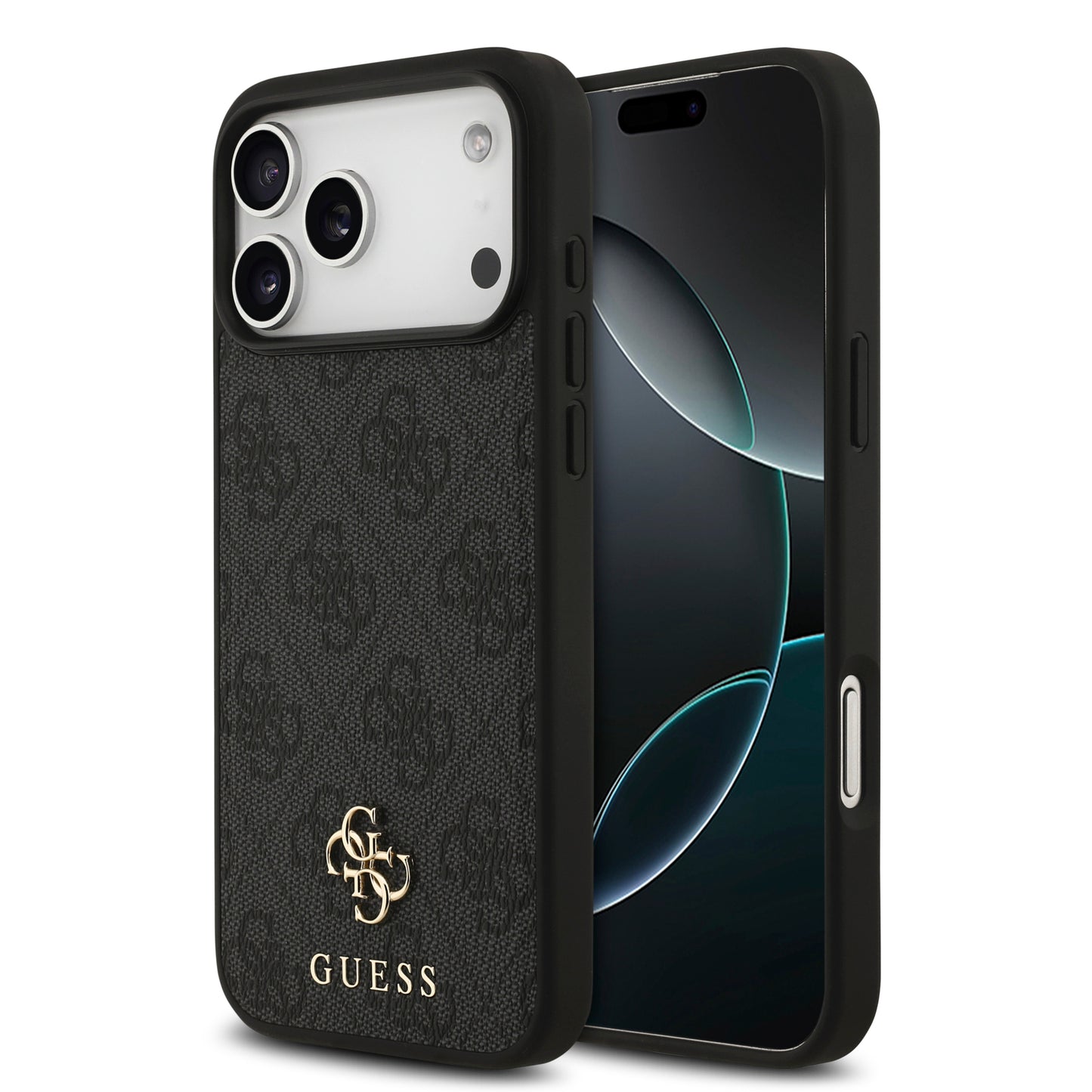 Funda Guess MagSafe de Piel Negra con Logotipos 4G Small para iPhone 17 Pro | Case Original de Lujo
