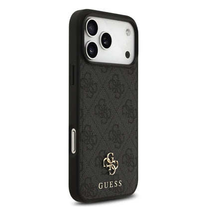 Funda Guess MagSafe de Piel Negra con Logotipos 4G Small para iPhone 17 Pro | Case Original de Lujo