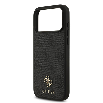Funda Guess MagSafe de Piel Negra con Logotipos 4G Small para iPhone 17 Pro | Case Original de Lujo
