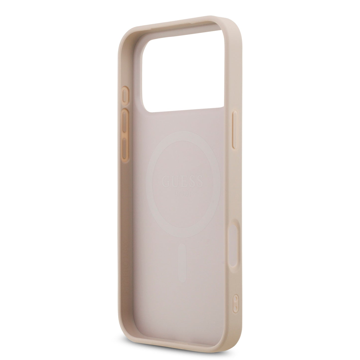 Funda Guess MagSafe de Piel Rosa con Logotipos 4G Small para iPhone 17 Pro Max | Case Original de Lujo