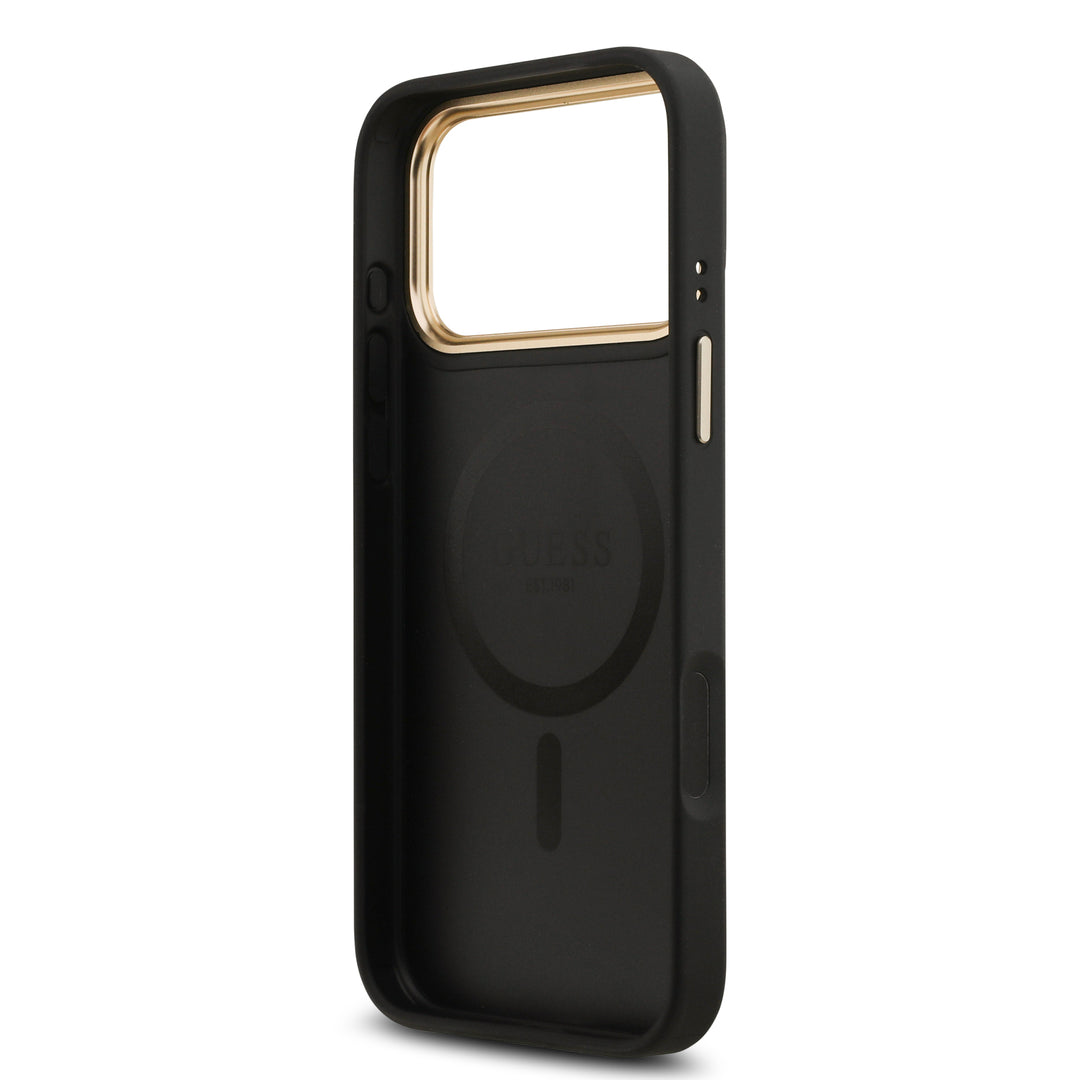 Funda Guess Original iPhone 17/18 Pro MagSafe Piel Negra