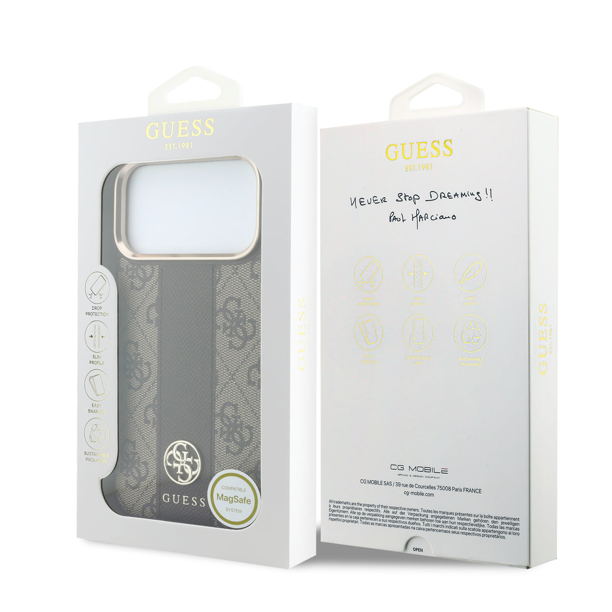 Funda Guess Original iPhone 18 Pro Max Franja 4G Café