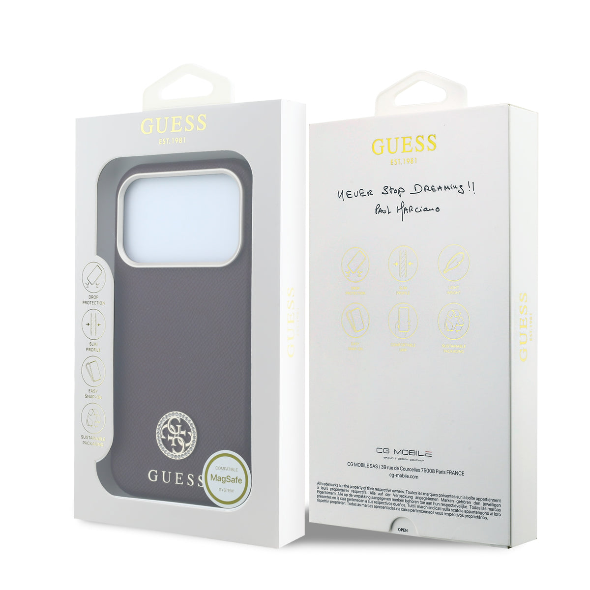 Funda Guess Original iPhone 18 Pro Max MagSafe Vino