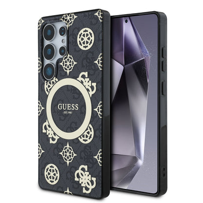 Case Guess Peony Logo Clásico Samsung S25 Ultra Negro | Estilo y Protección de Lujo