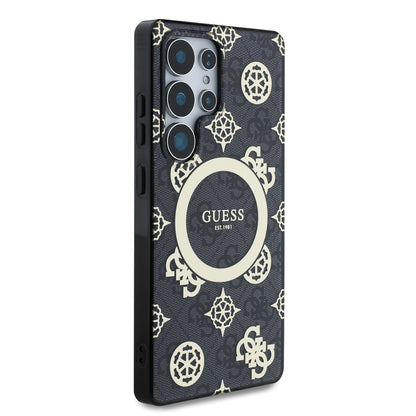 Case Guess Peony Logo Clásico Samsung S25 Ultra Negro | Estilo y Protección de Lujo