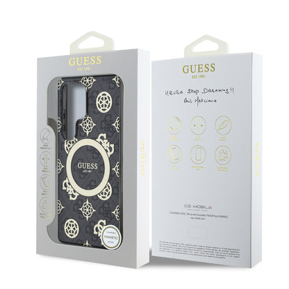 Case Guess Peony Logo Clásico Samsung S25 Ultra Negro | Estilo y Protección de Lujo