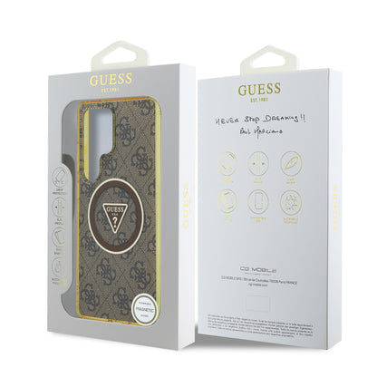 Case Guess 4G Logo Triángulo Samsung S25 Ultra Café | Lujo y Protección para tu Samsung