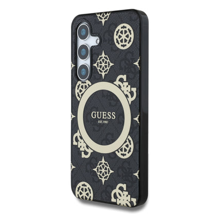 Case Guess Peony Logo Clásico Samsung S25 Negro | Estilo y Protección de Lujo