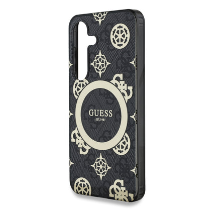 Case Guess Peony Logo Clásico Samsung S25 Negro | Estilo y Protección de Lujo