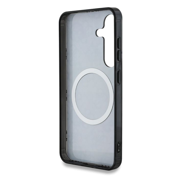 Funda Guess Peony Logo Clásico Samsung S25 Negro