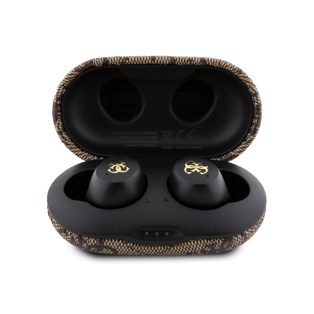Audífonos Guess TWS 4G con Logo Metálico Café
