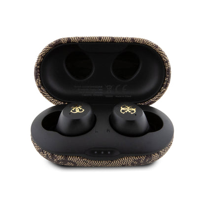 Audífonos Guess TWS 4G con Logo Metálico – Bluetooth Inalámbricos Café