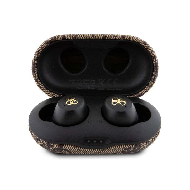 Audífonos Guess TWS 4G con Logo Metálico Café