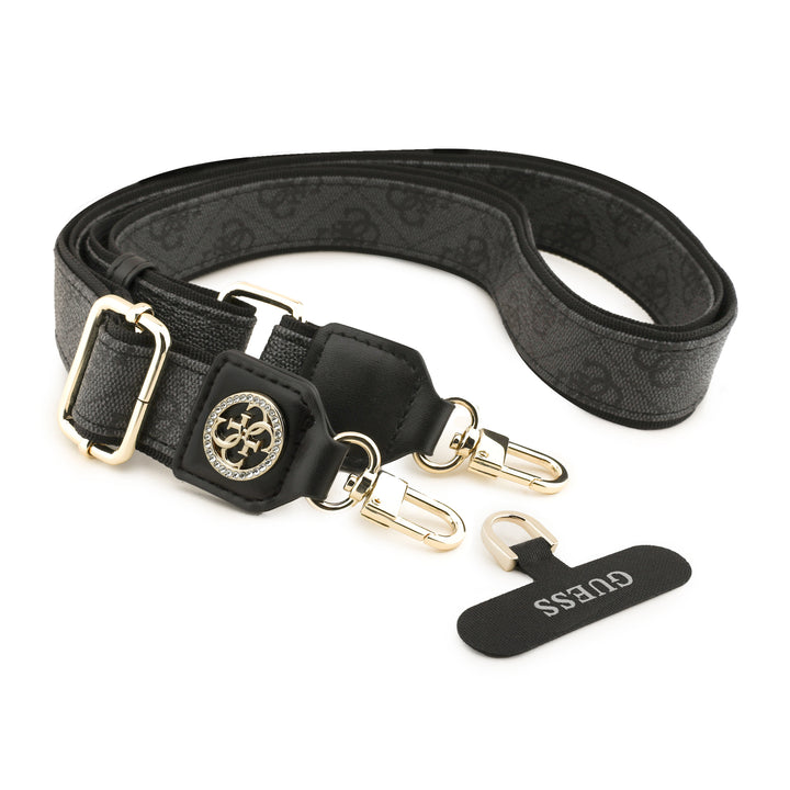 Correa Universal Guess para Celular con Parche y Logotipo 4G Strass Metal Negro