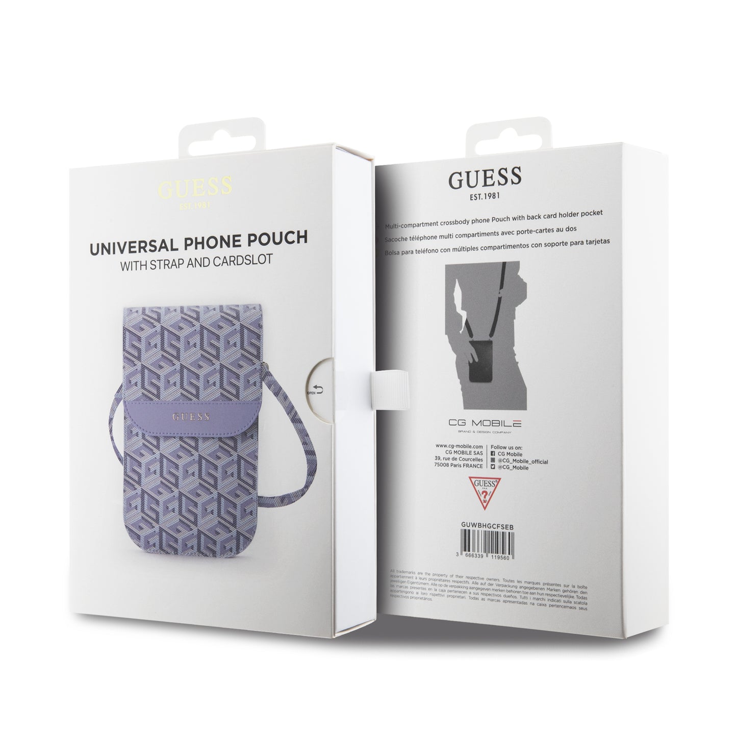 Wallet Guess Cubos Universal Azul – Estilo y Elegancia en Tu Bolsillo