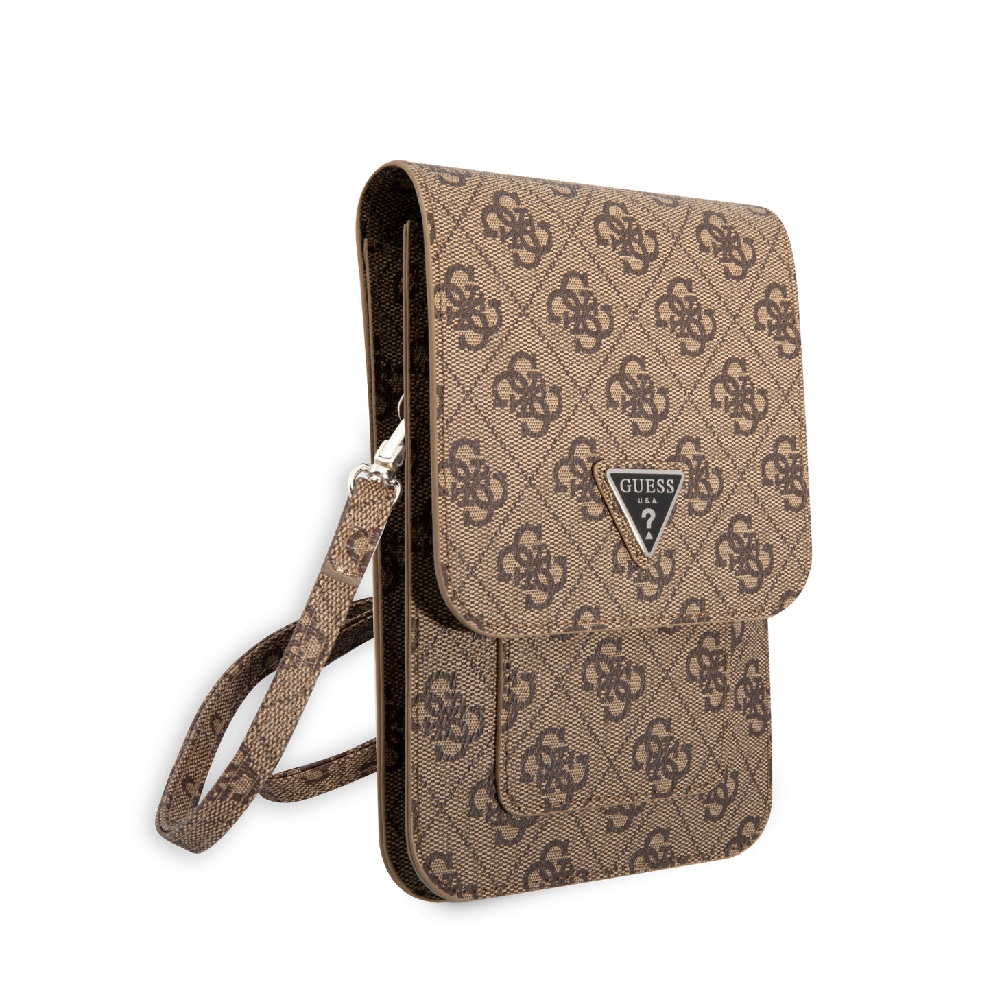 Cartera Guess Café 4G Triángulo – Diseño Sofisticado y Elegante para Mujer