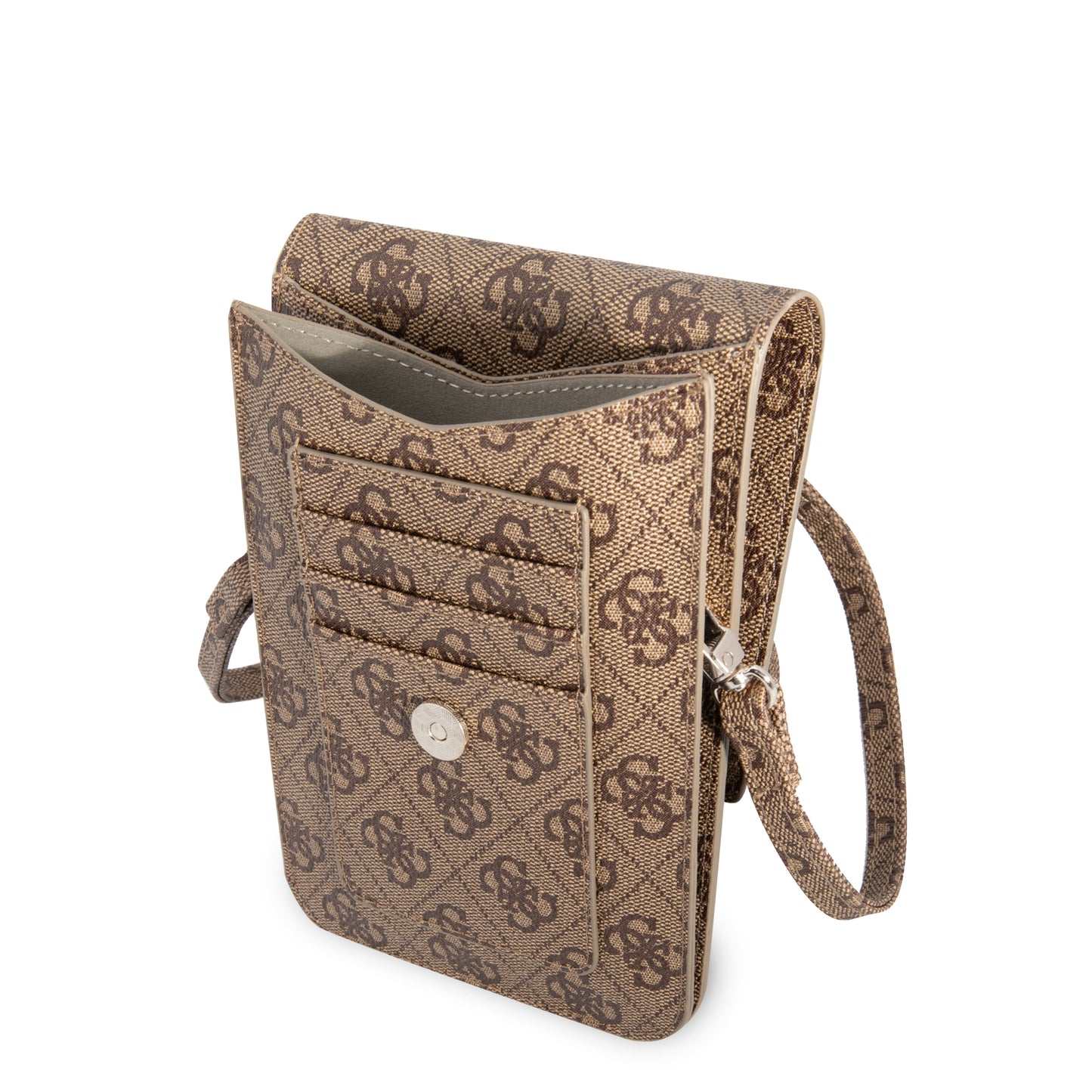 Cartera Guess Café 4G Triángulo – Diseño Sofisticado y Elegante para Mujer