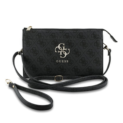 Bolsa para Celular Guess Negra con Logotipo 4G | Phone Pouch de Lujo con Correa Ajustable