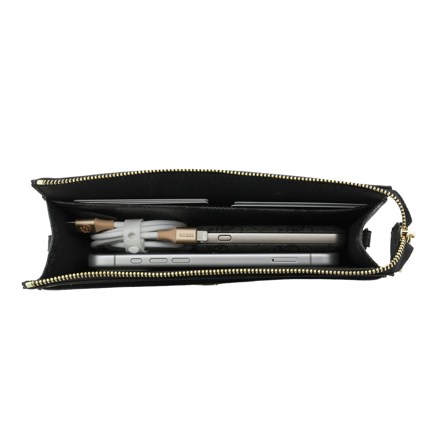 Bolsa para Celular Guess Negra con Logotipo 4G | Phone Pouch de Lujo con Correa Ajustable