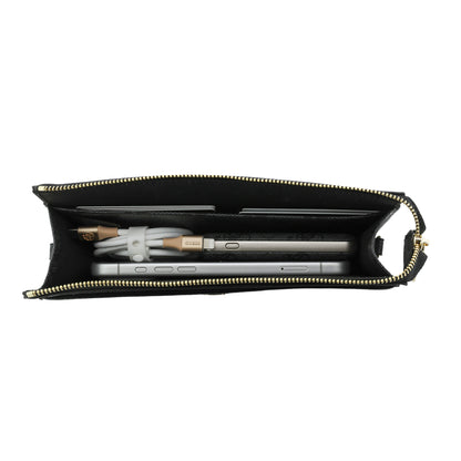 Bolsa para Celular Guess Negra con Logotipo 4G | Phone Pouch de Lujo con Correa Ajustable