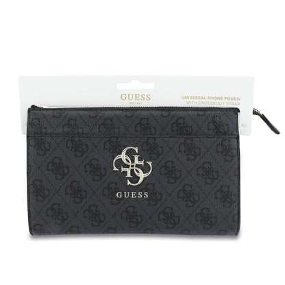 Bolsa para Celular Guess Negra con Logotipo 4G | Phone Pouch de Lujo con Correa Ajustable