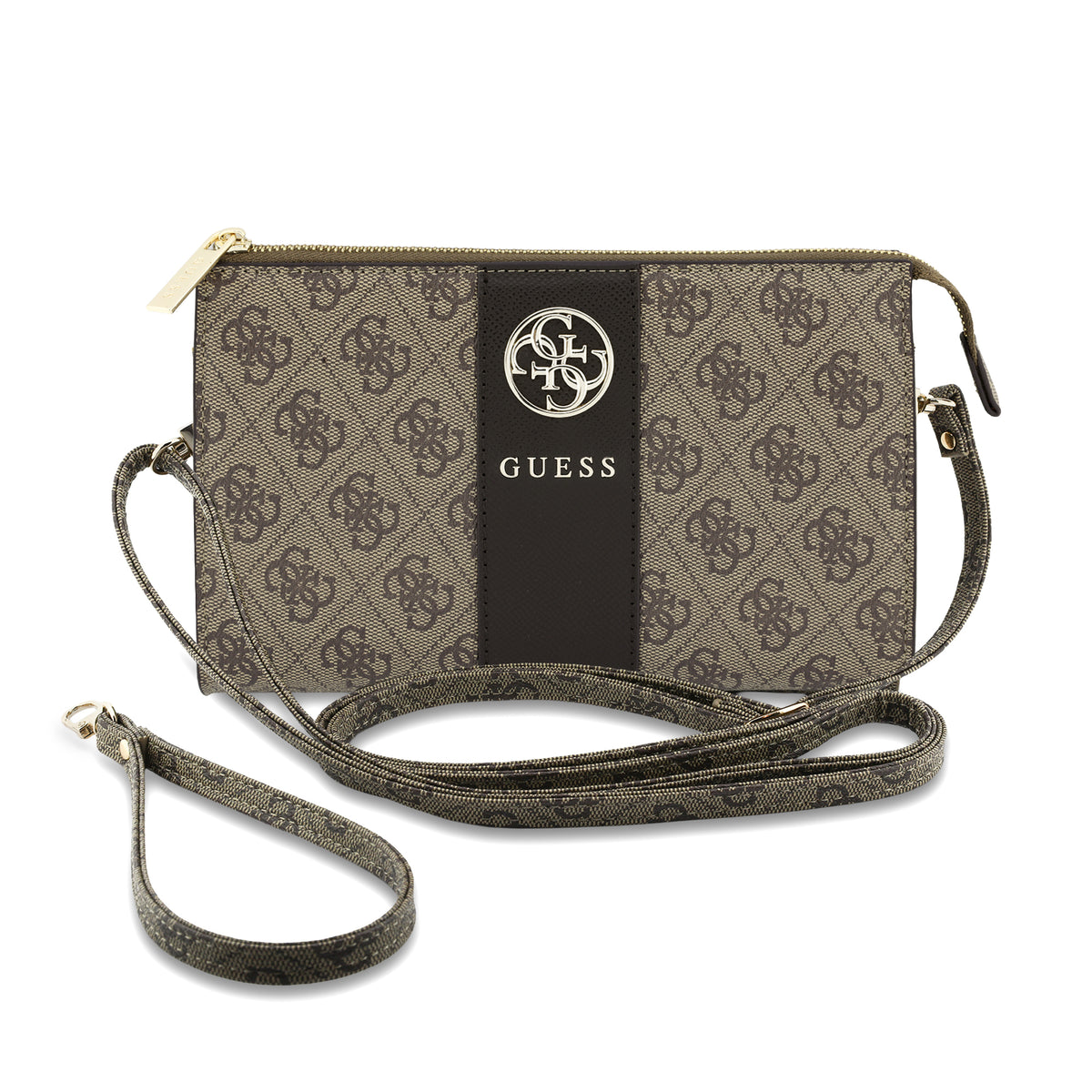 Cartera Guess Original Universal 4G Franja Cafe