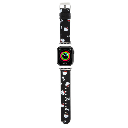 Correa Hello Kitty PU Caras 38/40 mm Negra – Estilo y Diversión para tu Apple Watch