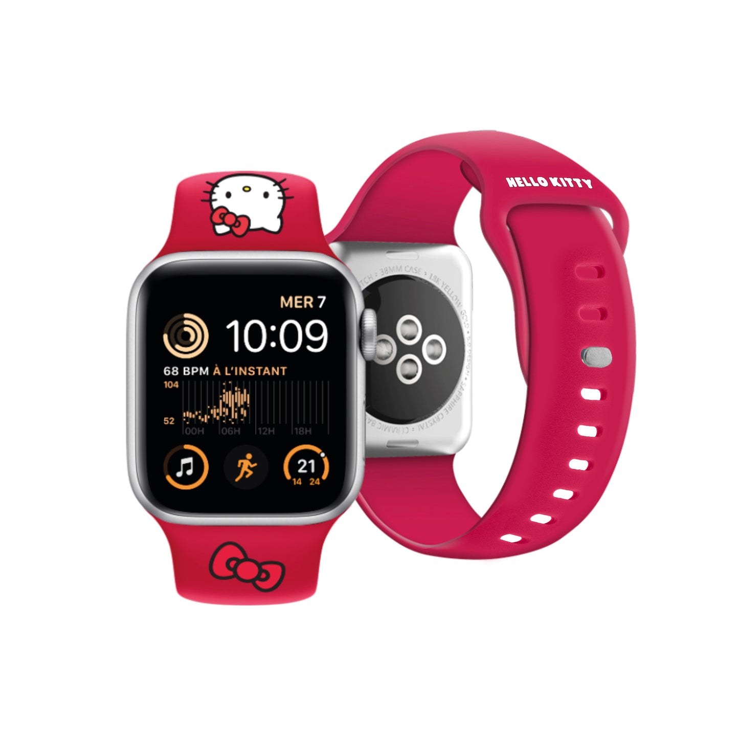 Correa Hello Kitty Silicon para Apple Watch 38/40 mm Roja – Estilo y Comodidad