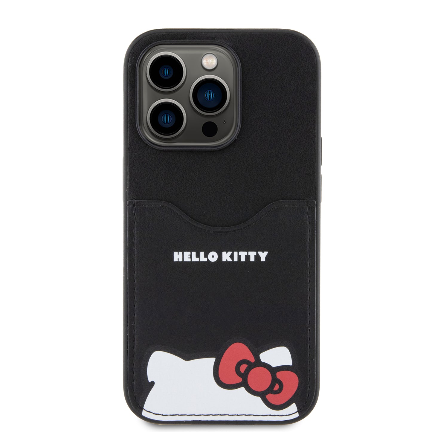 Case Hello Kitty Logo Orejas con Tarjetero iPhone 15 Pro