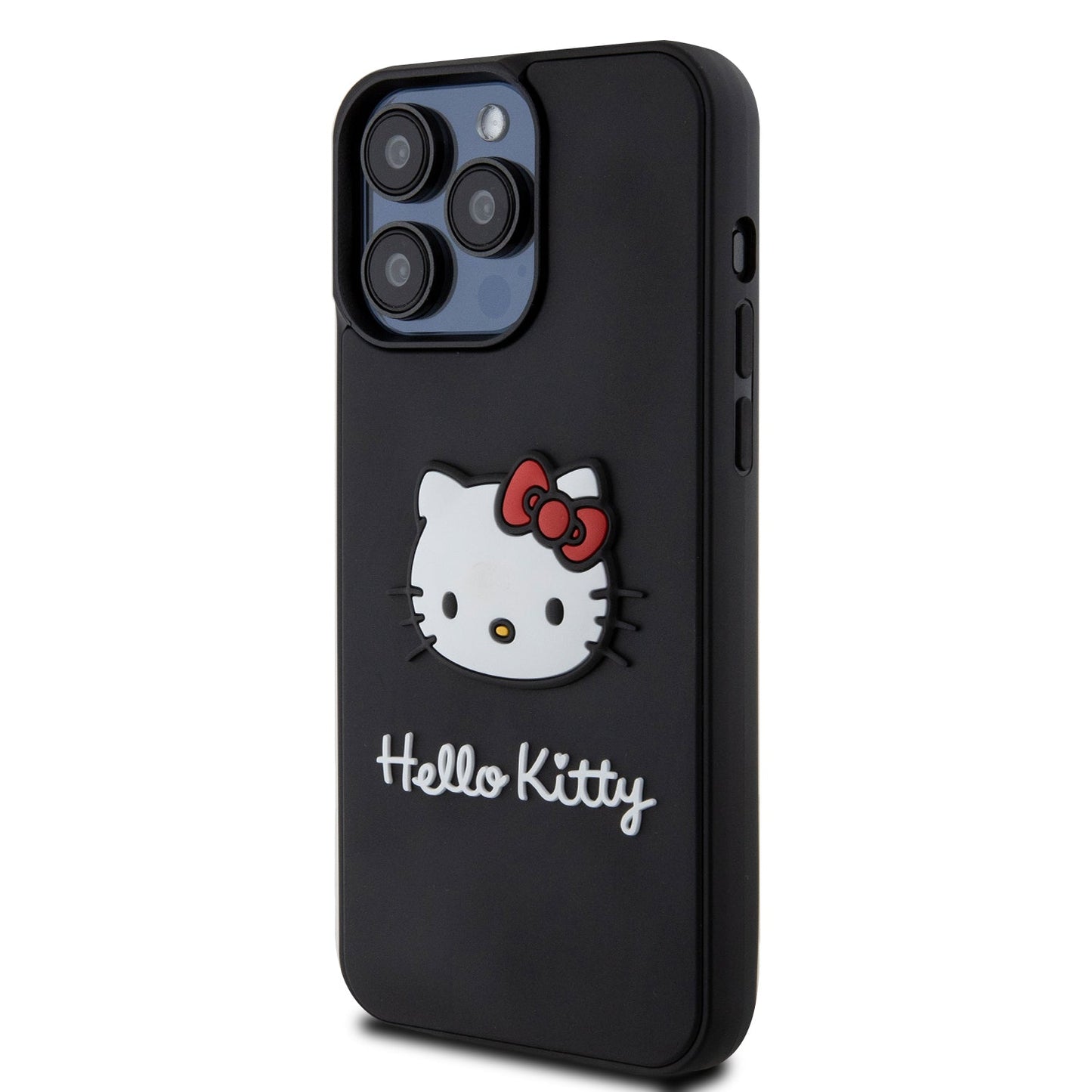 Case Hello Kitty Logo Completo iPhone 15 Pro Max + Wallet Hello Kitty Logo Cara Metálico con Cadena