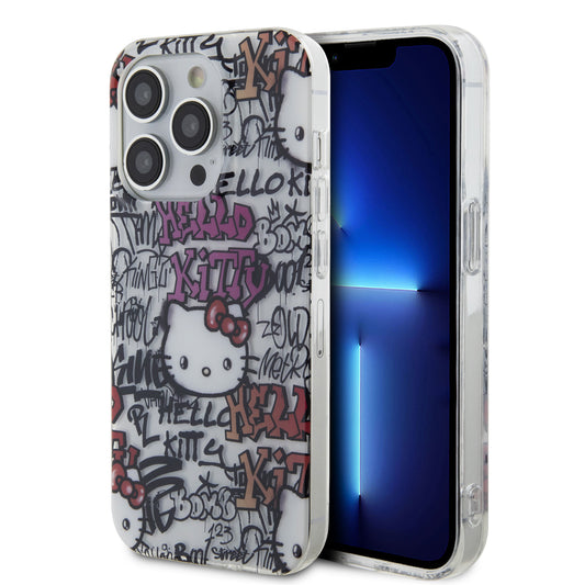 Case Hello Kitty Graffiti para iPhone 15 Pro Max - Edición Blanca y Exclusiva