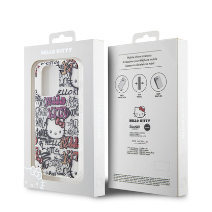 Case Hello Kitty Graffiti para iPhone 15 Pro Max - Edición Blanca y Exclusiva