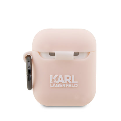 Case Karl Silicon AirPods 1/2 Rosa | Estilo y Protección Exclusiva