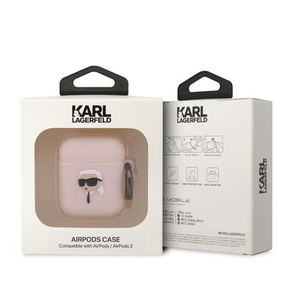 Case Karl Silicon AirPods 1/2 Rosa | Estilo y Protección Exclusiva