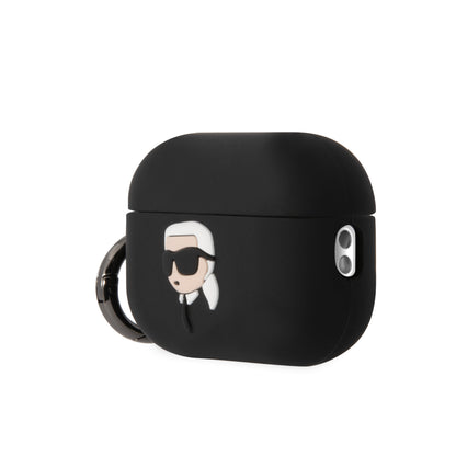 Case Karl Lagerfeld 3D Cara Negro para AirPods Pro – Estilo y Protección Premium