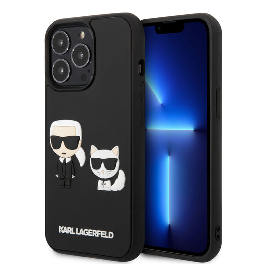 Case Karl Lagerfeld K&C 3D Negra para iPhone 13 Pro | Diseño Exclusivo en Relieve