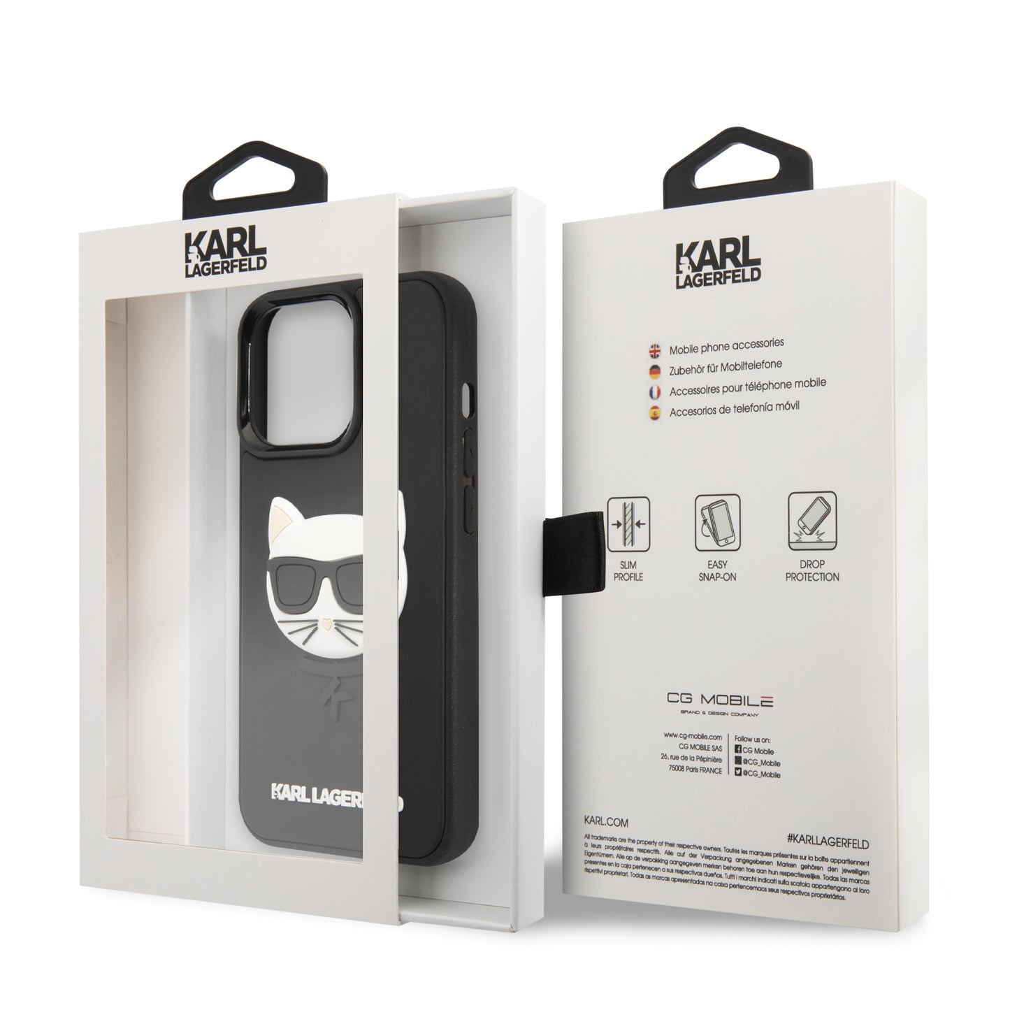 Case Karl Cara 3D Choupette iPhone 13 Pro Negro | Estilo y Elegancia de Karl Lagerfeld