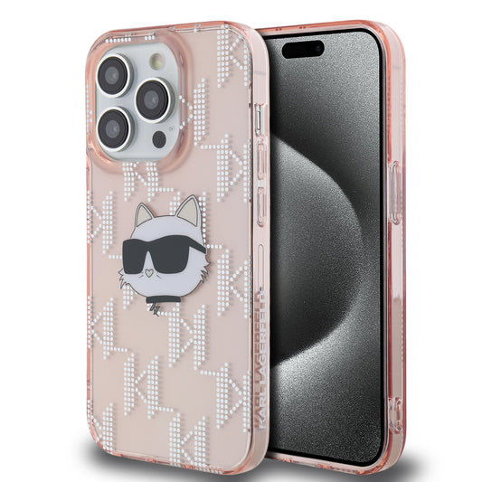 Case Karl Monograma Choupette para iPhone 13 Pro - Rosa Elegante y Exclusiva