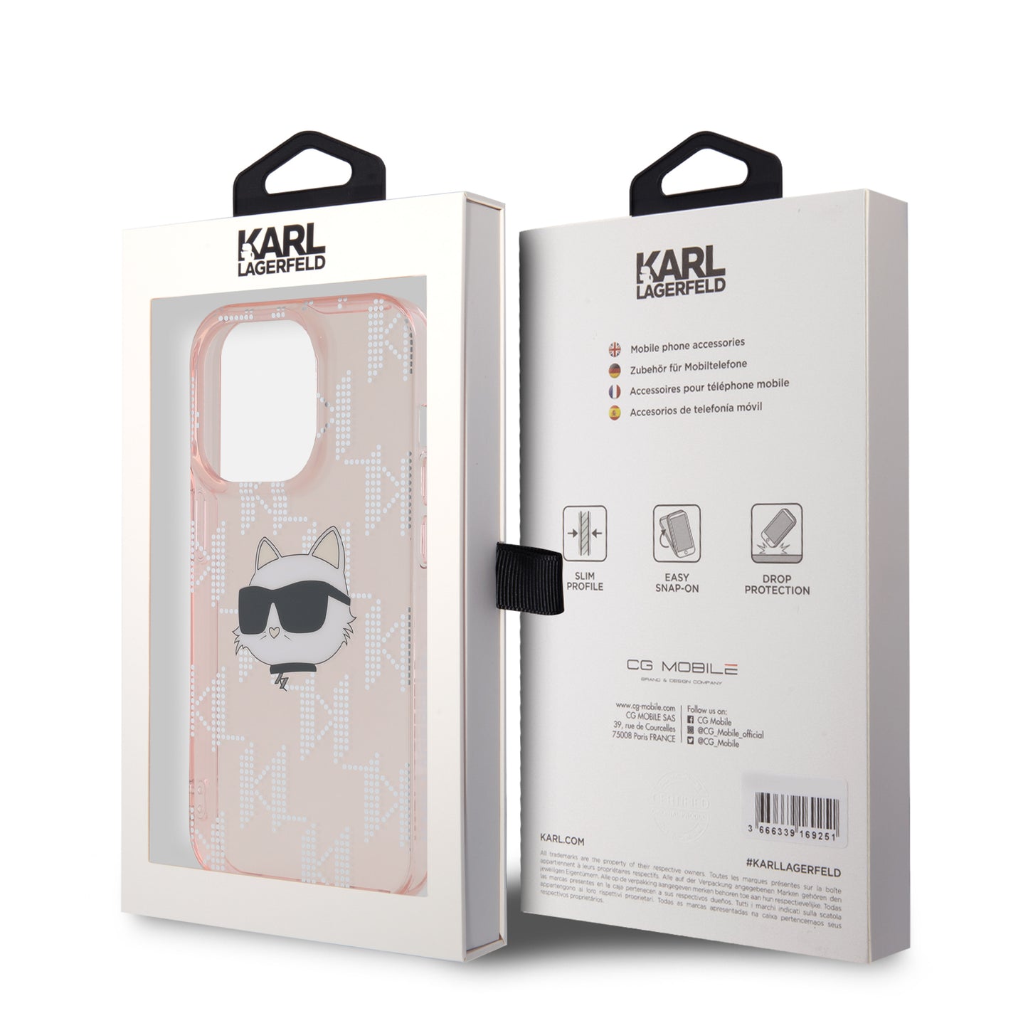 Case Karl Monograma Choupette para iPhone 13 Pro - Rosa Elegante y Exclusiva