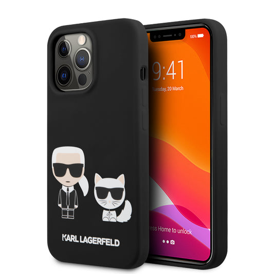 Case Karl Lagerfeld K&C Negra para iPhone 13 Pro | Silicón Premium Antigolpes