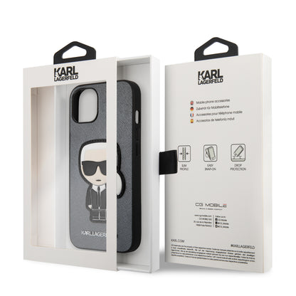 Case Karl Parche Karl iPhone 13 Plata | Funda de Lujo con Estilo Exclusivo