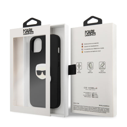 Case Karl PU Logo Metálico iPhone 13 Negro | Estilo y Protección