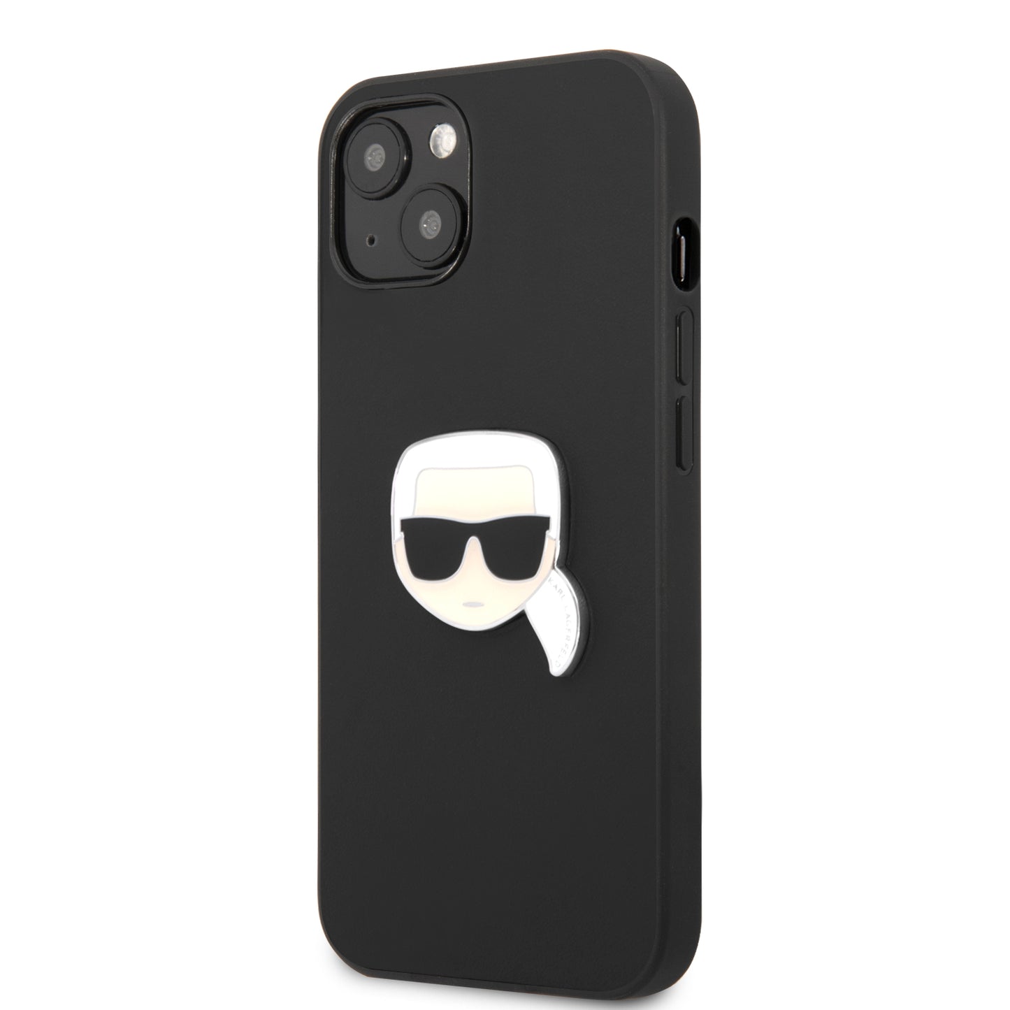 Case Karl PU Logo Metálico iPhone 13 Negro | Estilo y Protección