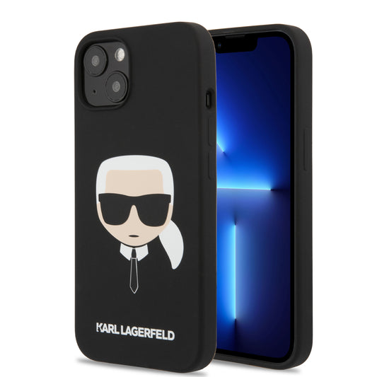 Case Karl Silicone Cara Karl iPhone 13 Negro | Protección y Estilo Exclusivo