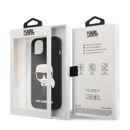 Case Karl Silicone Cara Karl iPhone 13 Negro | Protección y Estilo Exclusivo