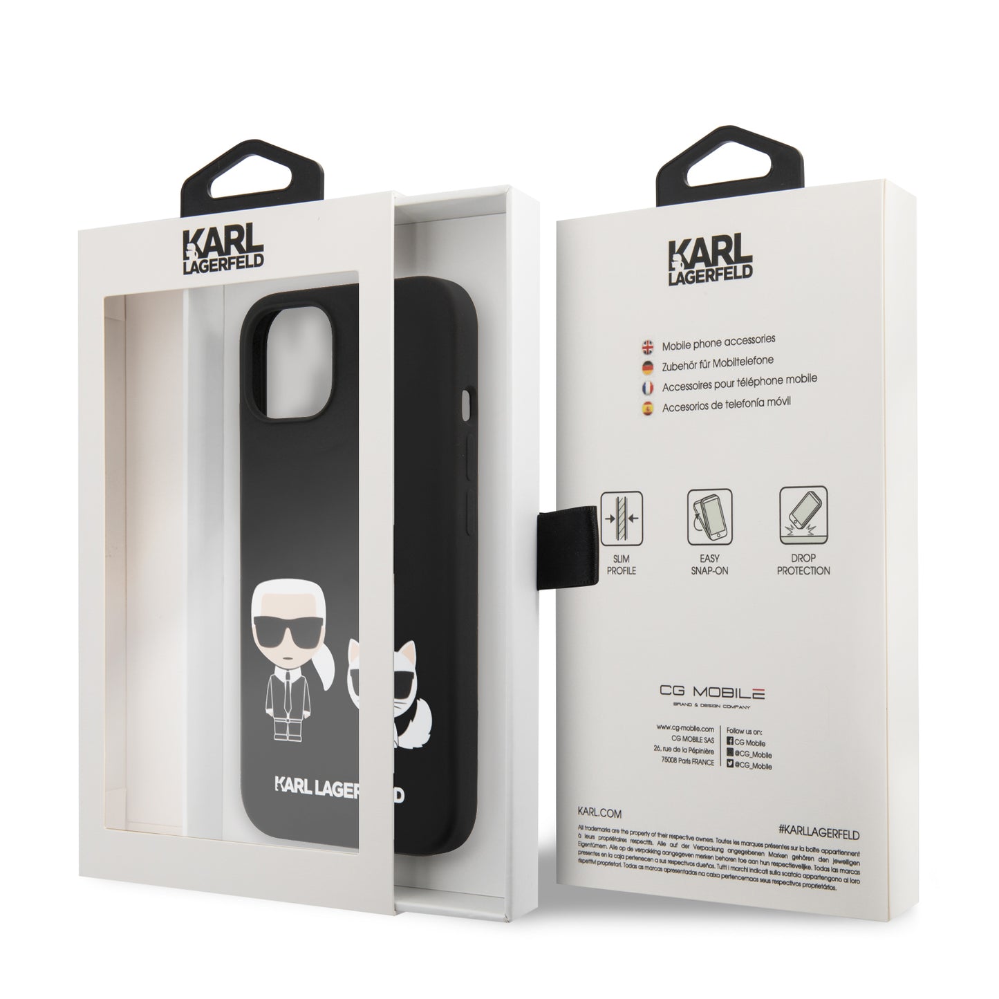 Case Karl Silicone K&C iPhone 13 Negro | Diseño Exclusivo y Protección Premium